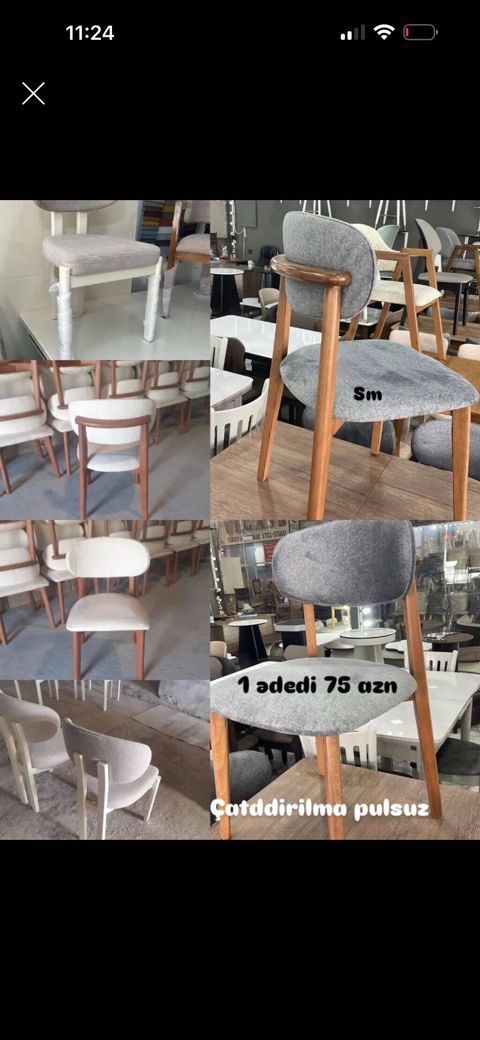Yemək otağı/kafe üçün rahat oturacaq kreslolar - Taxta karkas və — Bakı