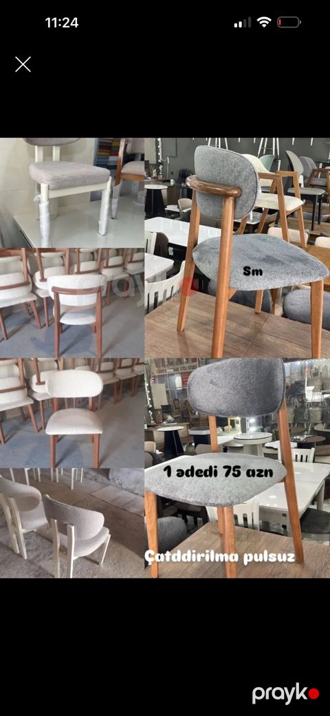 Yemək otağı/kafe üçün rahat oturacaq kreslolar - Taxta karkas və — Bakı