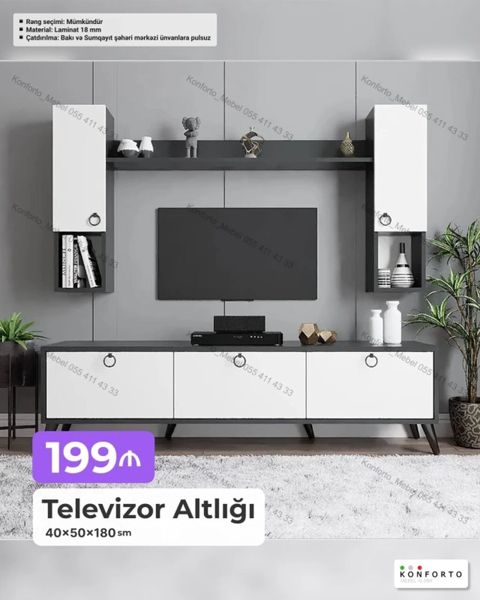 Televizor altlığı və asma modullar dəsti Ölçülər: - 40 50 180 sm — Bakı