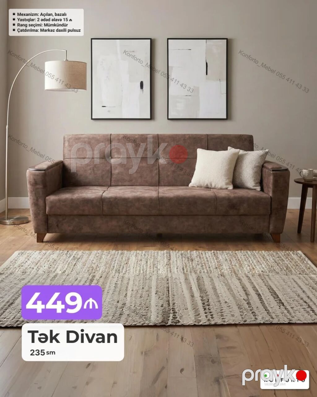 Mebel: Açılan, bazalı divan modelləri Variantlar və ölçülər: - Tək — Divanlər, Bakı (2)
