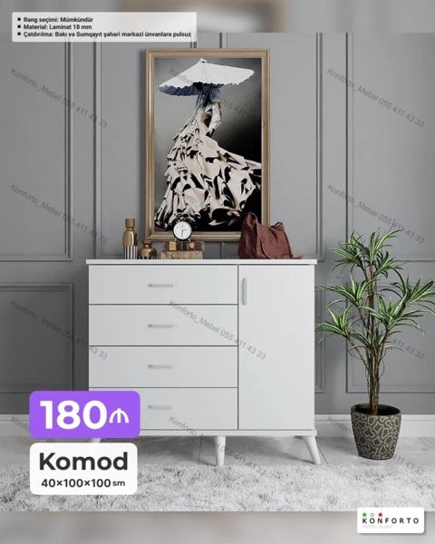 Məhsul: Komod Ölçülər: 40 100 100 sm Material: 18 mm — Bakı