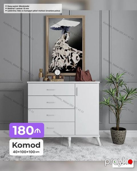 Məhsul: Komod Ölçülər: 40 100 100 sm Material: 18 mm — Bakı