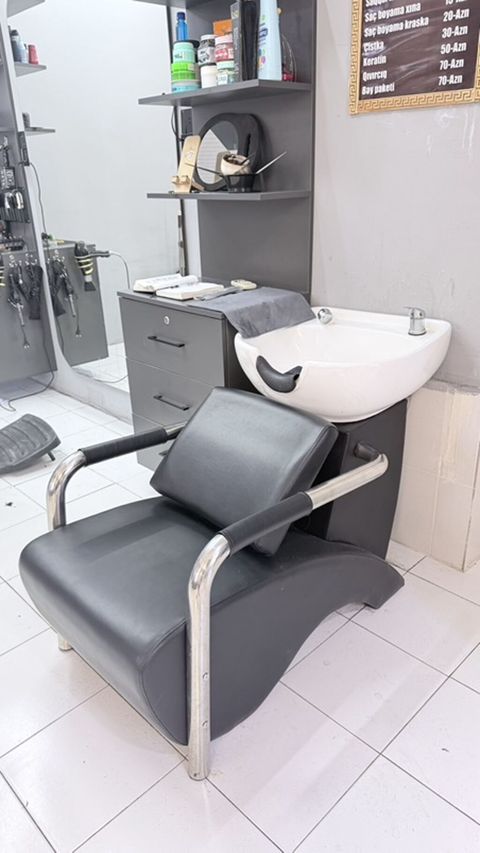 Salon üçün saç yuma kreslosu və lavabo modulu - Komplekt: ergonomik — Mingəçevir