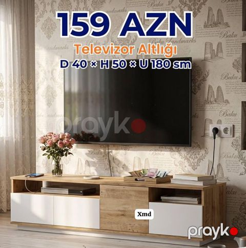 Televizor altlığı Ölçülər: - Dərinlik: 40 sm - Hündürlük: 50 sm — Bakı