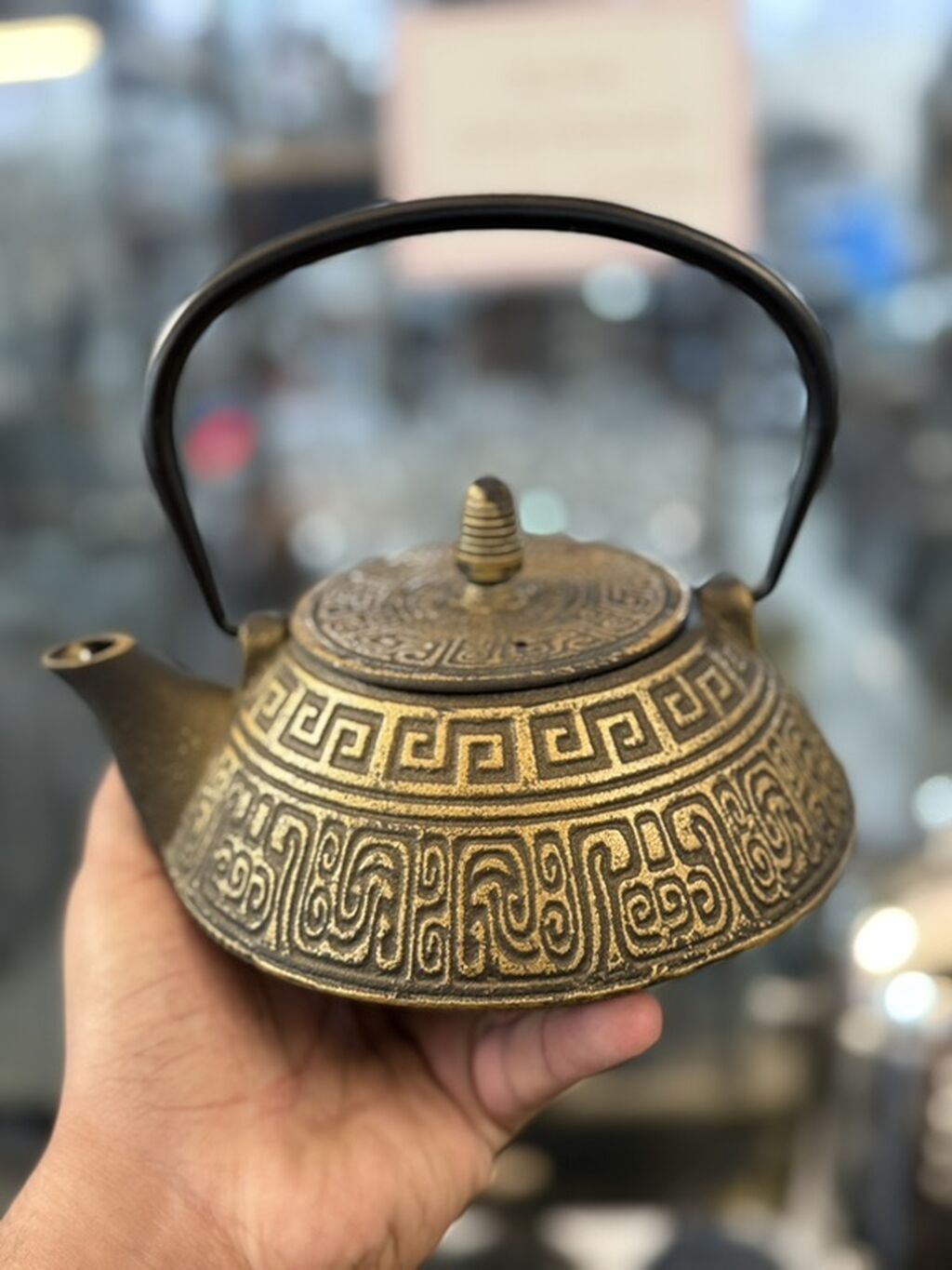 Dəmir çaydan (Tetsubin üslubunda) – dekorativ relyef naxışlı model — Çaynikler və qəhvə qabları, Bakı (5)