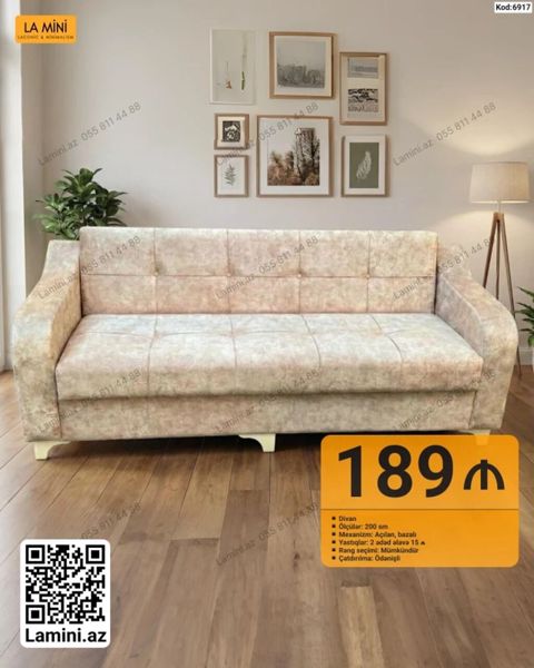 Məhsul: Divan (Kod: 6917) Ölçü: 200 sm Mexanizm: Açılan, bazalı — Bakı