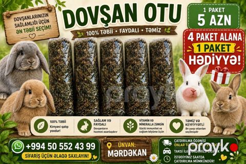 Məhsul: Dovşan otu və qarışıq yem Dovşan Otu: - 100% təbii, kimyəvi — Digah