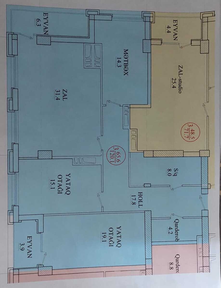 Satılır 4 otaqlı yeni tikili 126 m² — Mənzil, Bakı (2)