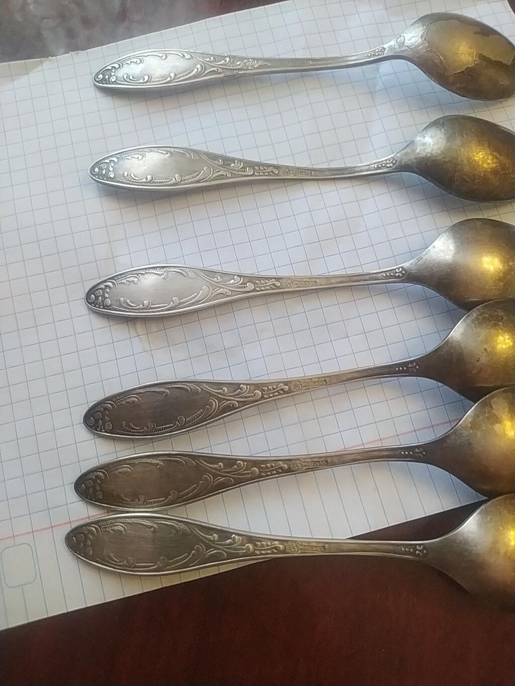 Məhsul: Kiçik metal çay qaşıqları dəsti Melchior qədim qaşıqlar — Qaşıq, çəngəl, bıçaq, Digah (6)