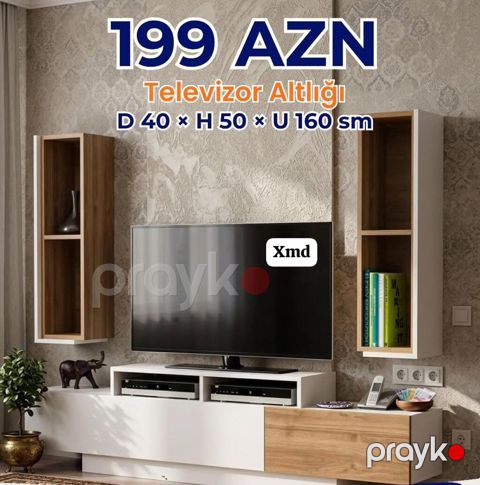 Televizor altlığı və asma rəf dəsti Ölçülər: - Dərinlik: 40 sm — Bakı