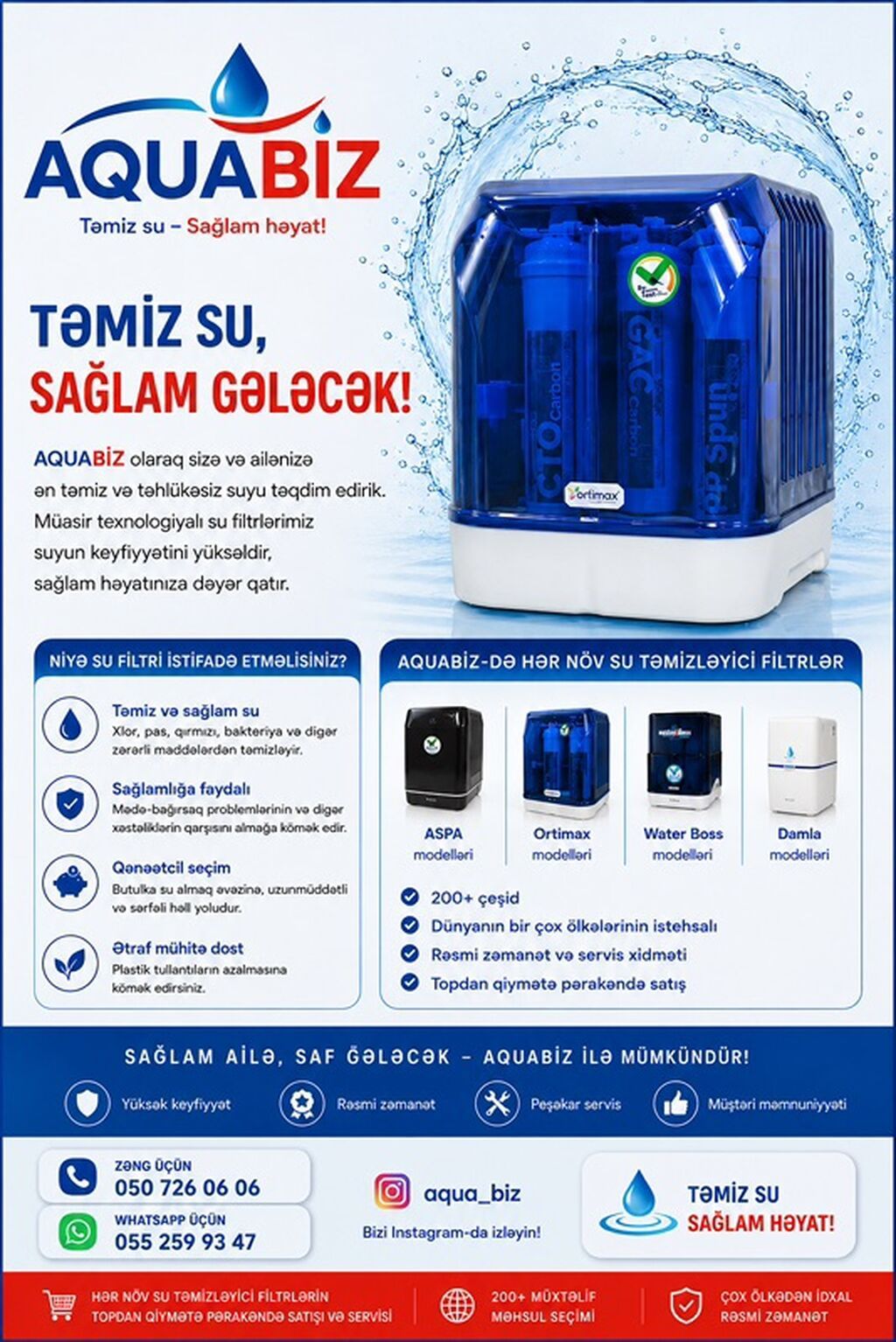 Qiymətlər 220 manatdan başlayır. Təmiz SU — Sağlam Gələcək — Su filtirləri və nasosu, Bakı (4)