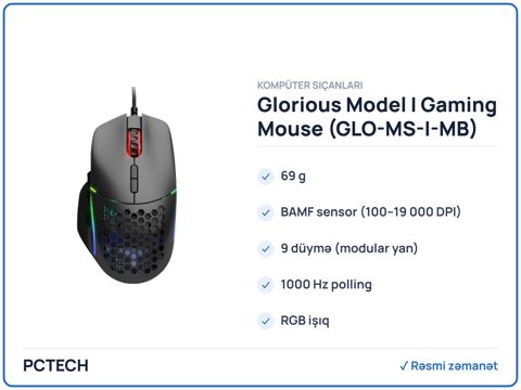 Glorious Model Gaming Mouse (Glo-ms-ı-mb) — Bakı