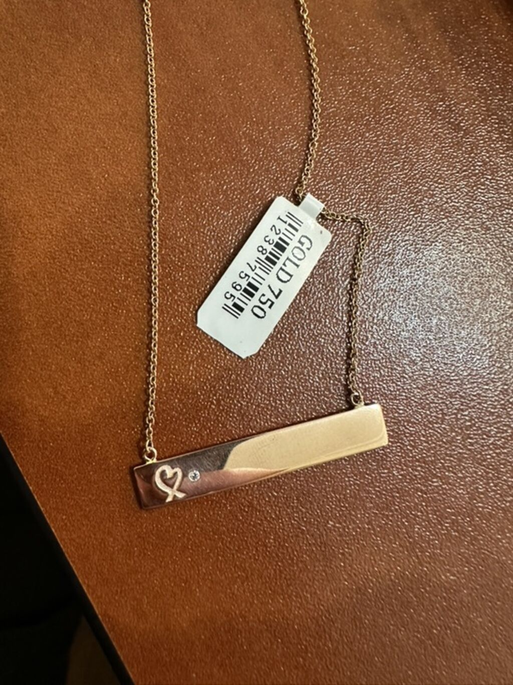 Boyunbağı, Tiffany, Çəhrayı qızıl, 750 Əyar, 4 g — Qolye və zəncir, Digah (2)