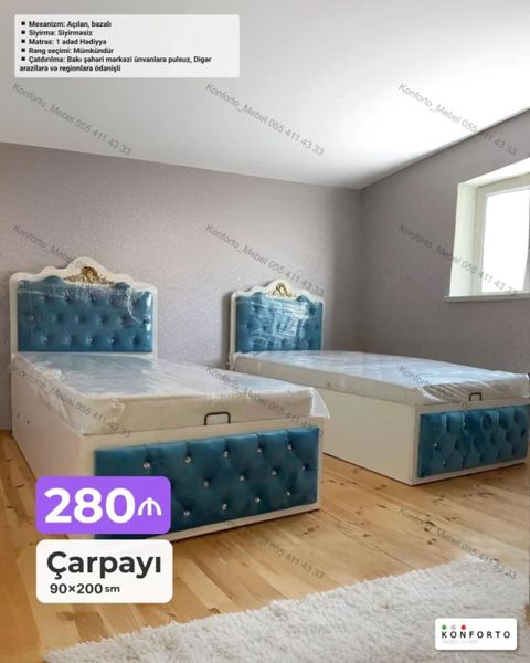 Məhsul: Açılan, bazalı çarpayı Ölçü: 90×200 sm Xüsusiyyətlər — Bakı