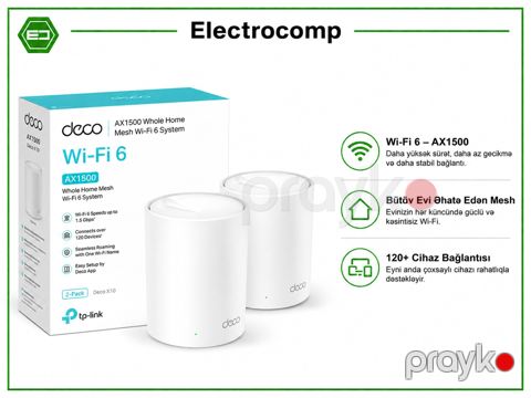 TP-Link Deco X10 (2-pack) AX1500 Whole Home Mesh Wi-Fi 6 System — Bakı
