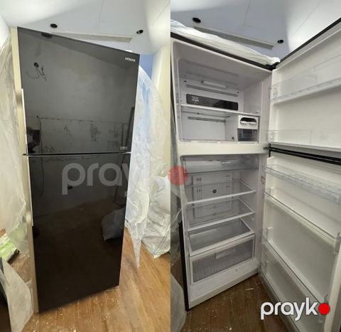 İşlənmiş 2 qapılı Hitachi Soyuducu Satılır, rəng - Qara, Dolab içi — Bakı