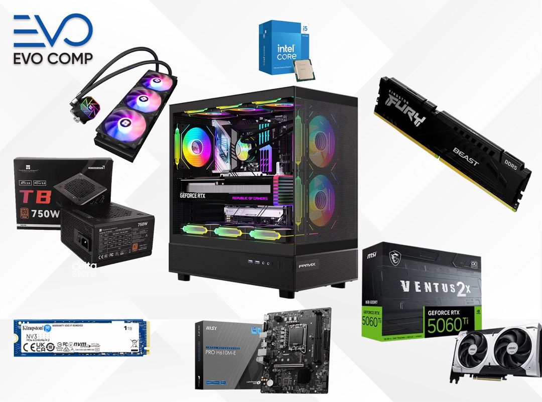 EvoTitan Gaming PC i5-14400F 16GB 1TB SSD RTX 5060 Ti 16GB — Masaüstü kompüterlər, Bakı