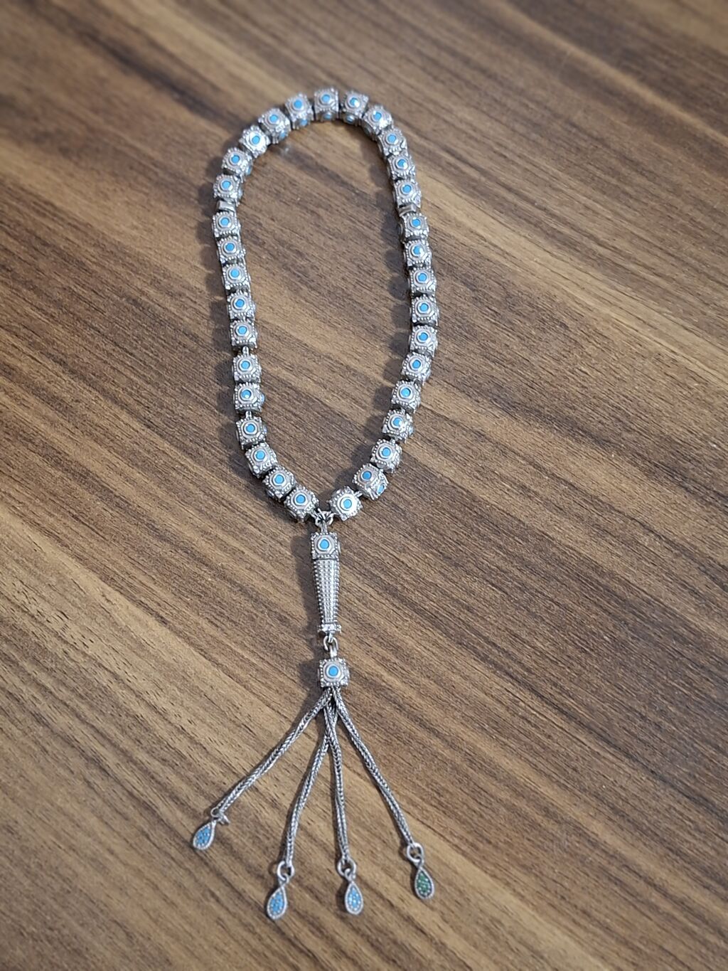 Gümüş üslubunda təsbeh/aksesuar - Material: metal ərintisi, antik — Uca bilərziklər, Digah (2)