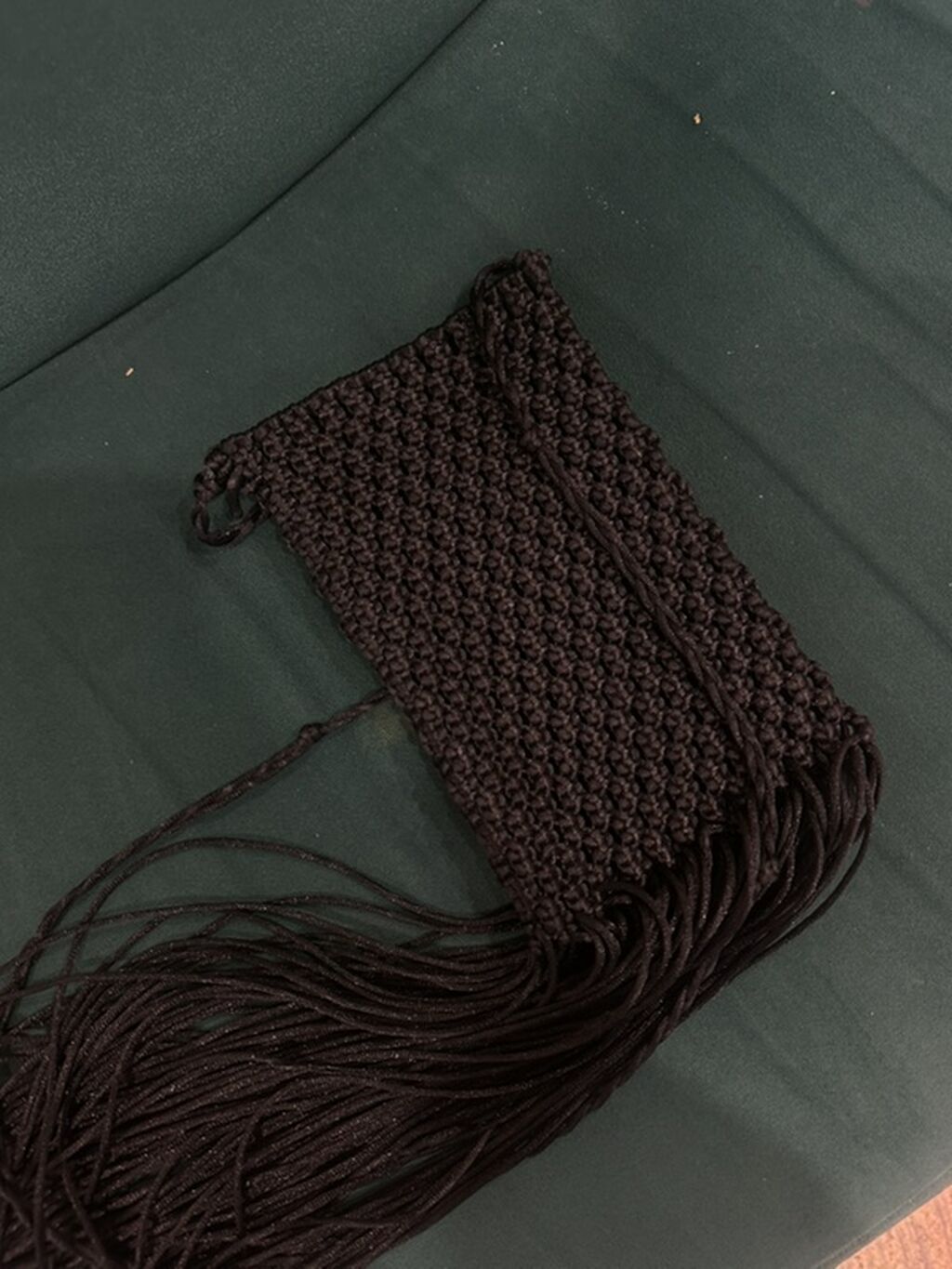 Makrame çanta – əl işi, qara rəng. - Material: möhkəm parlaq ipdən — Çantalar, çamadanlar, cüzdanlar, Bakı (2)