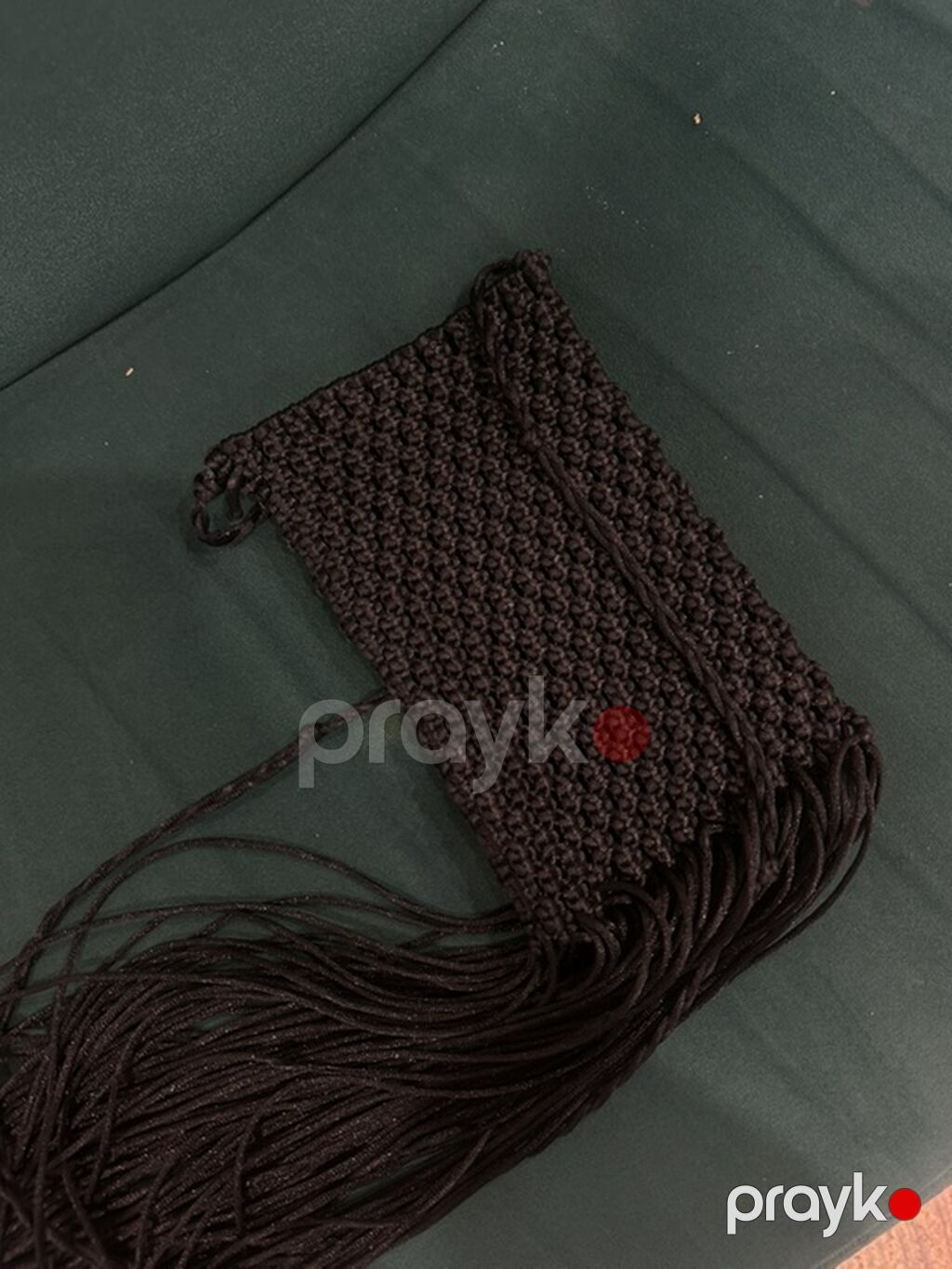 Makrame çanta – əl işi, qara rəng. - Material: möhkəm parlaq ipdən — Çantalar, çamadanlar, cüzdanlar, Bakı (2)