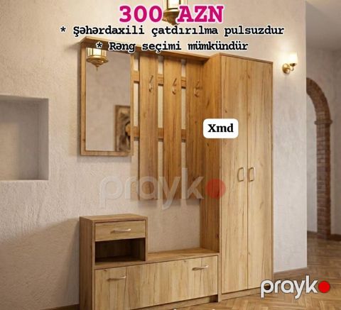 Dəhliz üçün çoxfunksiyalı mebel dəsti Tərkibi: - Geniş dolab (iki — Mehdiabad