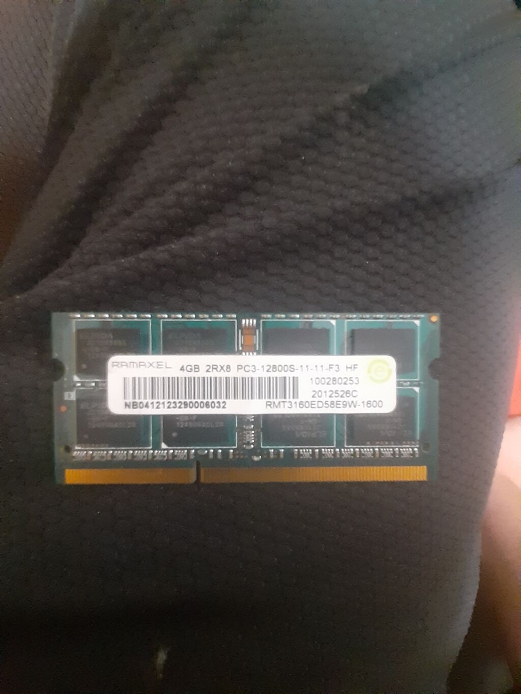 Ramaxel laptop yaddaşı - Tip: So-dımm DDR3 (PC3-12800S) - Tutum: 4 GB — Operativ yaddaş, Mehdiabad (2)