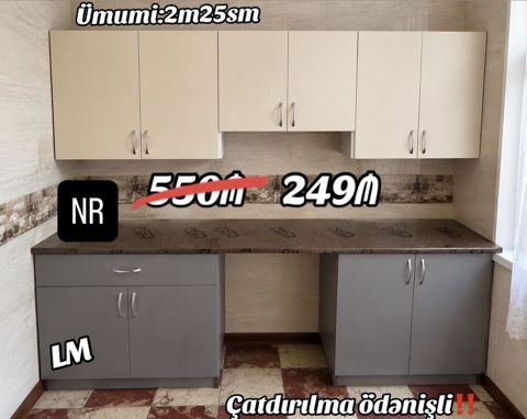 *Mətbəx mebellərinin sifarişlə hazırlanması Ölçü 2metr25sm — Sumqayıt
