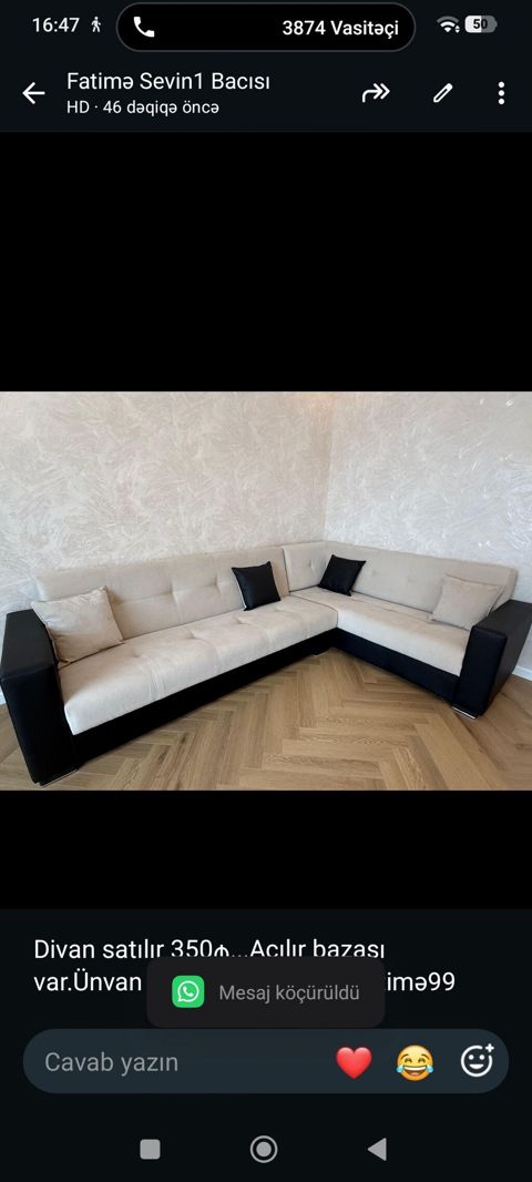 Divan satılır 350₼. Açılır bazası var.Ünvan — Bakı