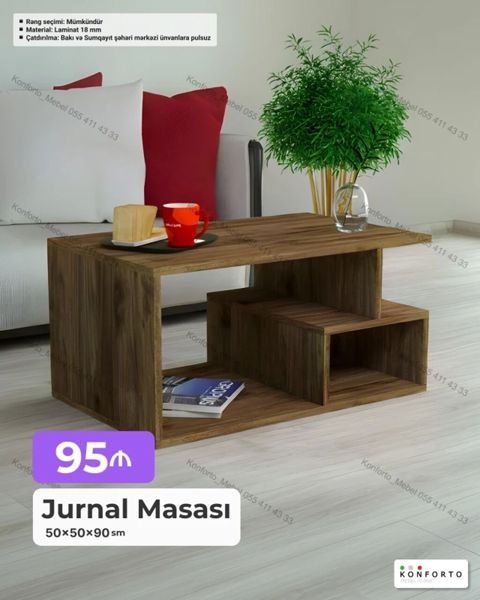 Jurnal masası – müasir dizayn - Ölçülər: 50×50×90 sm - Material: 18 — Bakı