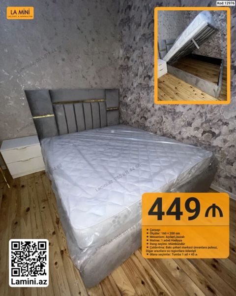 Çarpayı – La Mini (Kod: 12976) - Ölçü: 160 x 200 sm - Mexanizm — Bakı