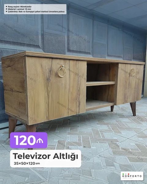 Televizor altlığı - Ölçü: 35×50×120 sm - Material: 18 mm laminat — Bakı