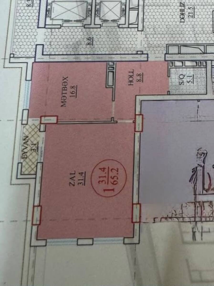 Satılır 1 otaqlı yeni tikili 65.2 m² — Mənzil, Bakı (5)