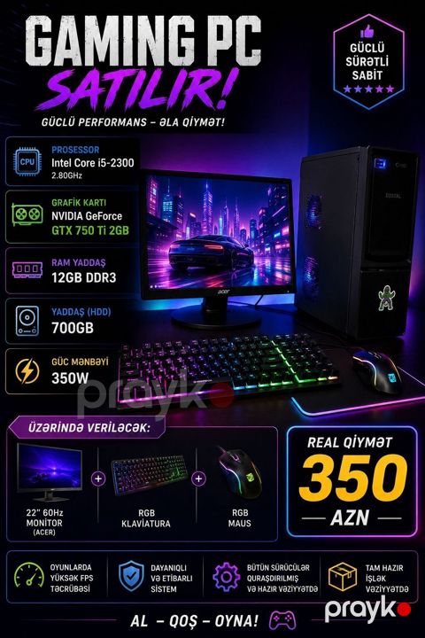 Gaming PC – Güclü performans, əla qiymət Texniki xüsusiyyətlər — Digah