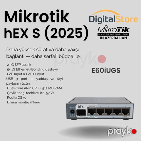 Router "MikroTik hEX S E60iUGS" — Bakı