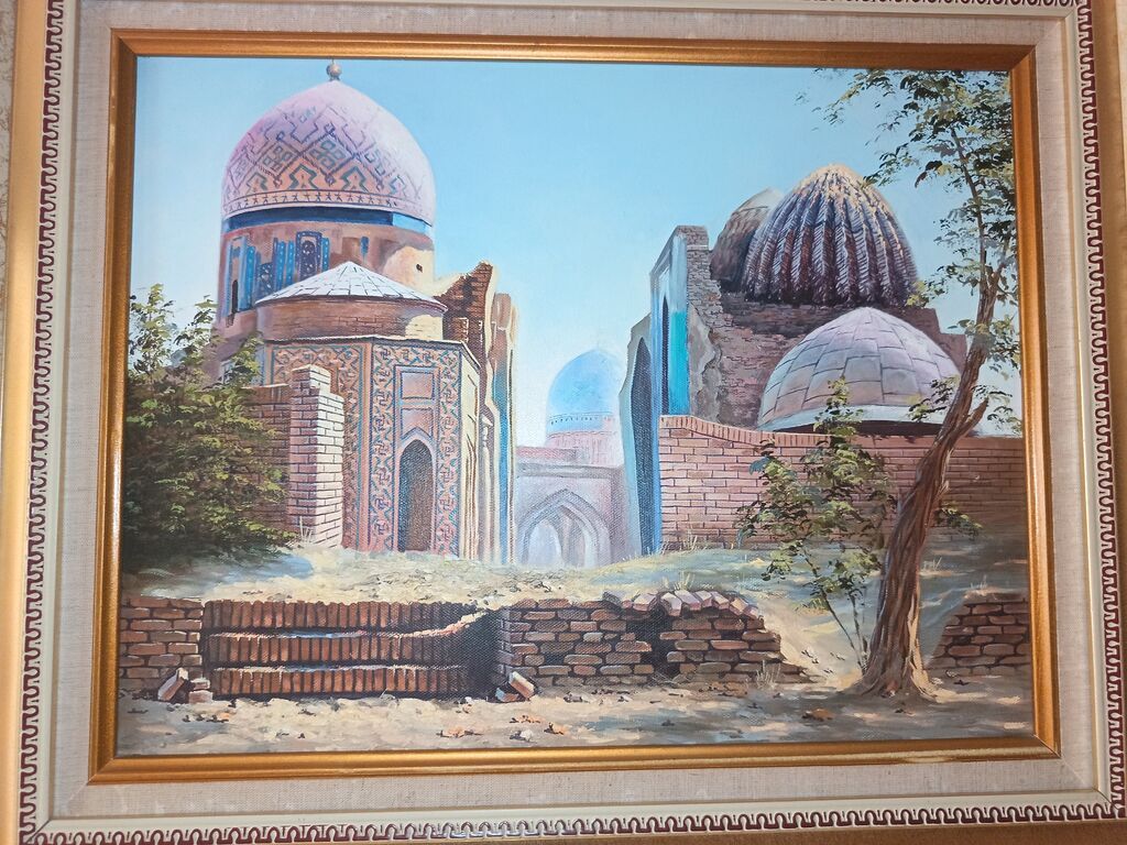 Rəsm tablosu – Şərq memarlığı mövzusu - Kompozisiya: Şərq məscid və — Şəkillər, plakatlular və çərçivələr, Bakı (2)