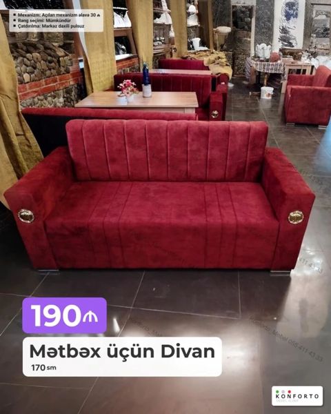 Məhsul: Mətbəx üçün divan Ölçü: 170 sm Xüsusiyyətlər: - Açıla bilən — Bakı
