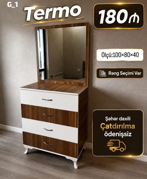 Termo makiyaj masası və komod dəsti - Model: G_1, “Termo” - Ölçü: 100 — Mehdiabad