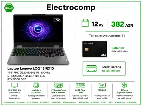 Noutbuk Lenovo LOQ 15IRX10 — Bakı