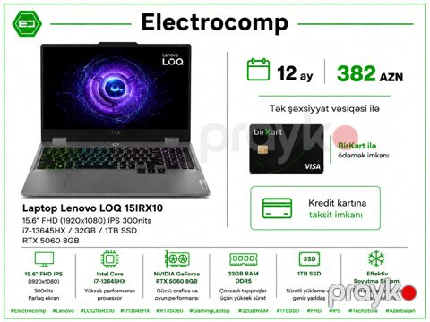 Noutbuk Lenovo LOQ 15IRX10 — Bakı