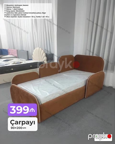 Uşaq/yeniyetmə çarpayısı – 90×200 sm Rəng seçimi mümkündür — Bakı