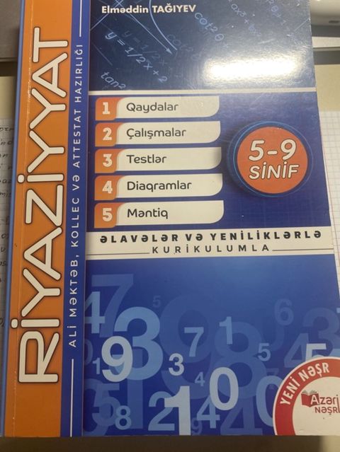 Elməddin Tağıyevin “Riyaziyyat” dərs vəsaiti (Azəri Nəşr). 5–9-cu — Bakı