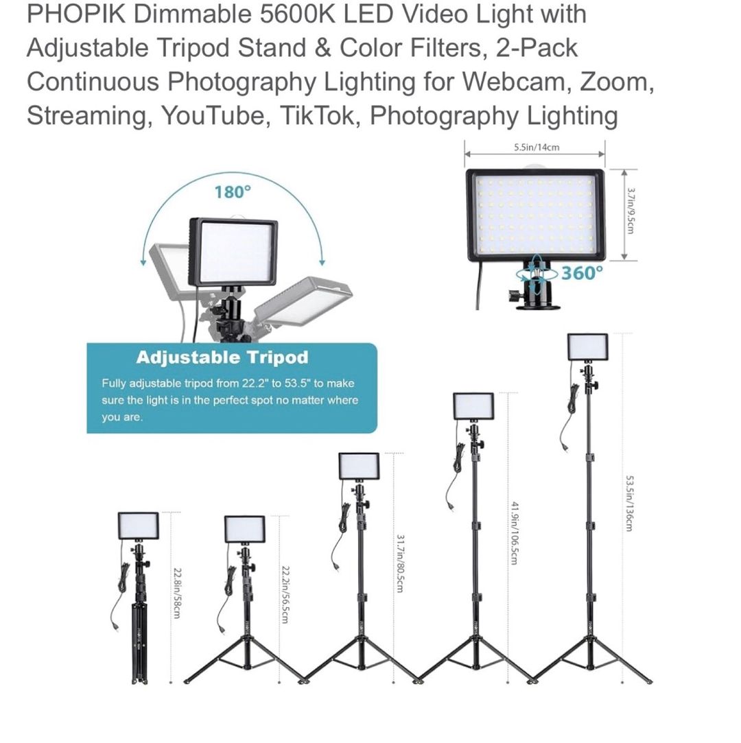 Phopık LED Video Light 2-li işıqlandırma dəsti — Foto və video texnikası, Bakı (2)