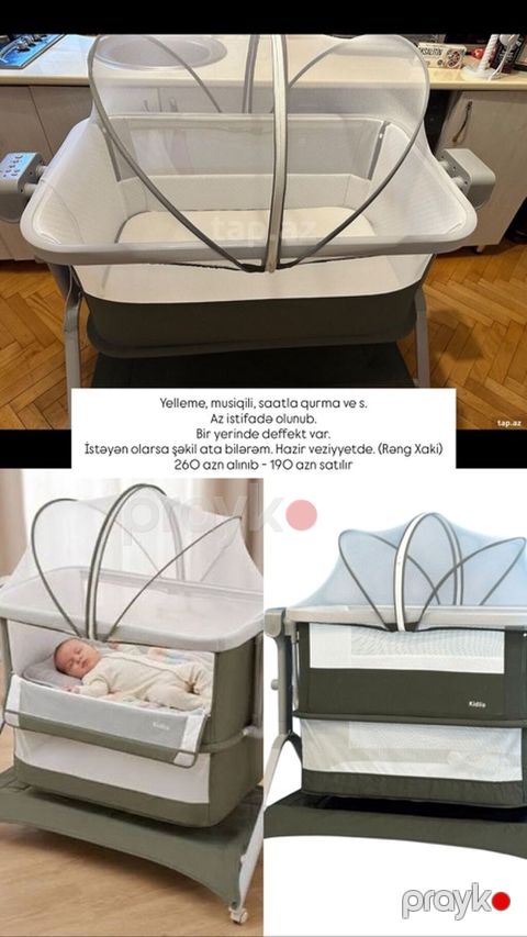 Kiddie beşik/koliklə beşik – rəng: xaki. Xüsusiyyətlər: - Yelləmə — Bakı