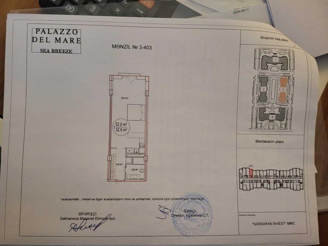 Satılır 2 otaqlı yeni tikili 52 m² — Mənzil, Bakı (3)