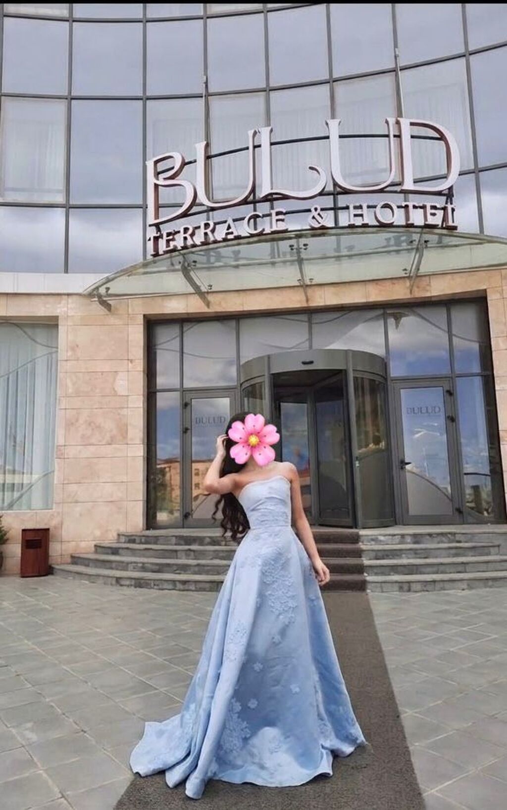 Göy rəngli zərif gecə/libas - Model: strapless (korsetli) uzun — Axşam paltarları, Xırdalan (4)