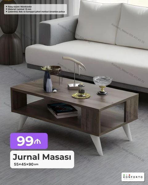 Jurnal Masası – 55×45×90 sm - Material: 18 mm laminat - Rəng seçimi — Bakı