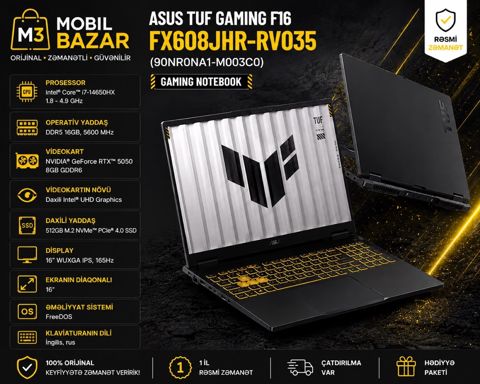 ASUS tuf Gaming F16 FX608JHR-RV035 90NR0NA1-M003C0 — Bakı