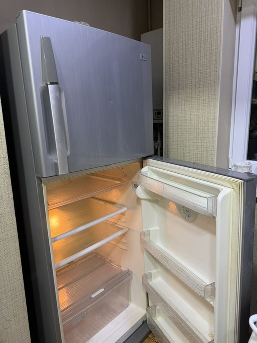 İki qapılı LG soyuducu - Rəng: gümüş (inox effektli korpus) - Qapı — Soyuducular, Bakı (9)