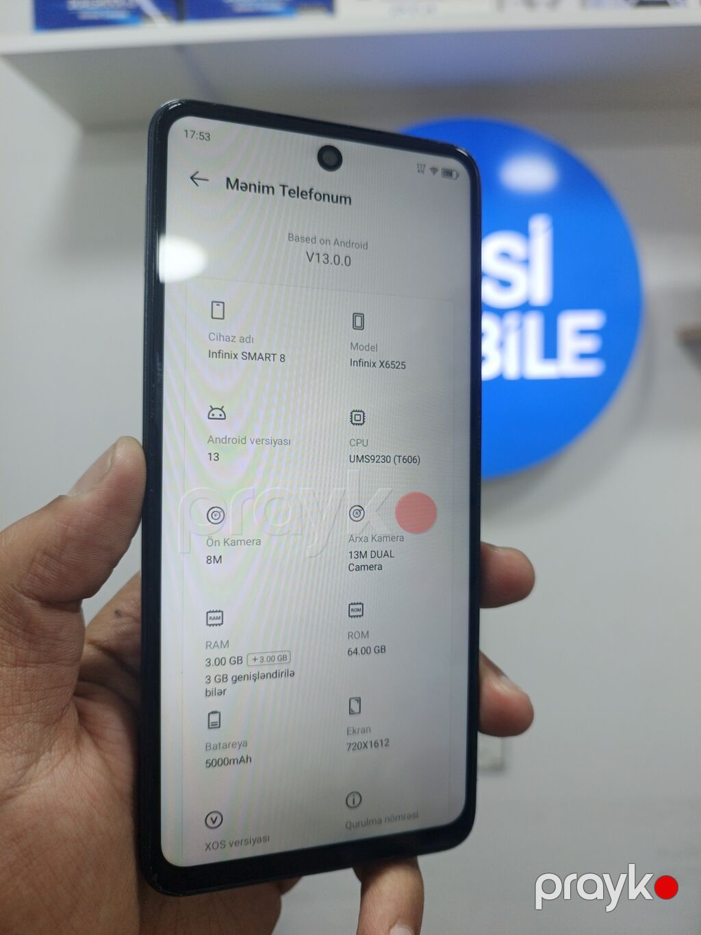 Infinix Smart 8, 64 GB, rəng - Mavi, Sensor — Infinix, Bakı (5)
