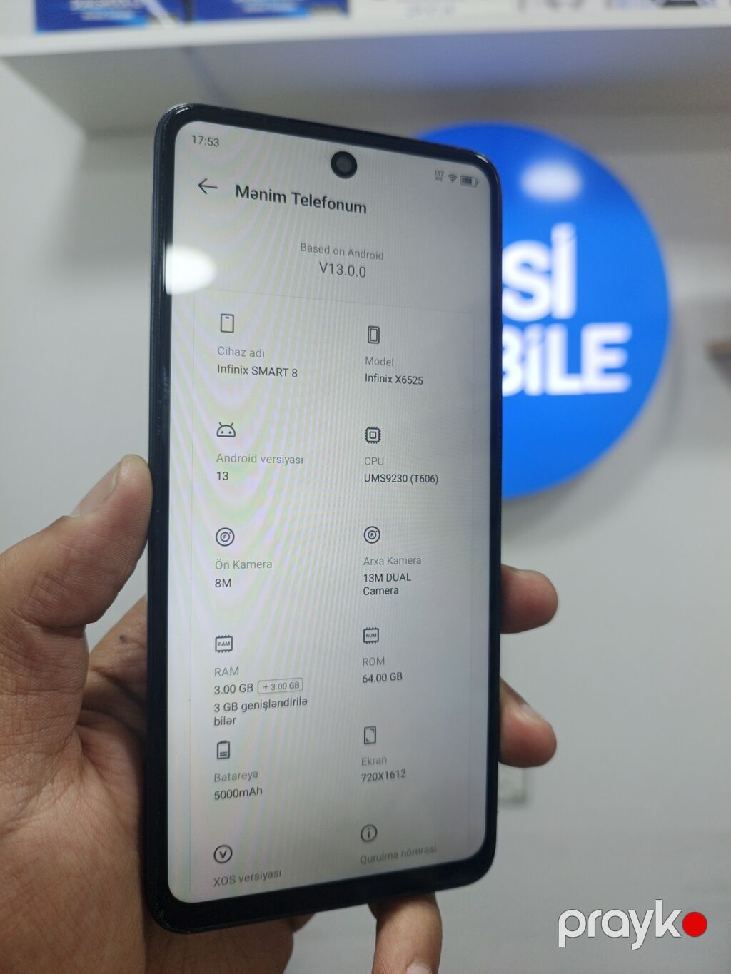 Infinix Smart 8, 64 GB, rəng - Mavi, Sensor — Infinix, Bakı (5)